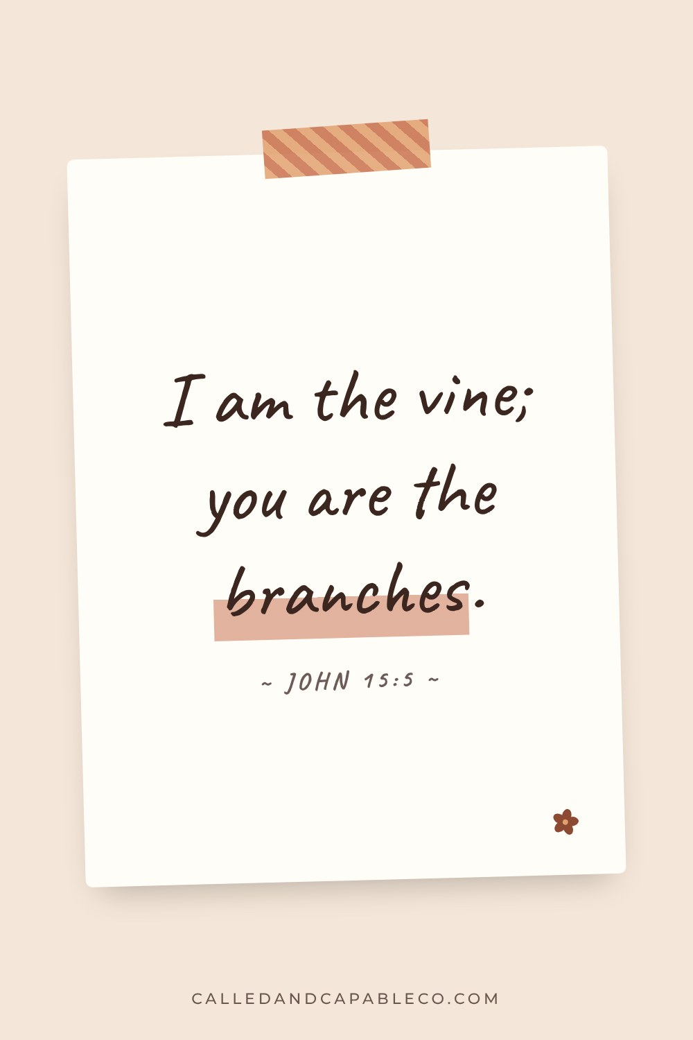 Bible verse graphic: I am the vine; you are the branches. John 15:5