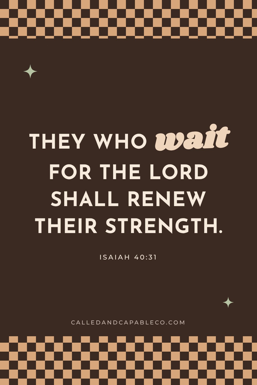 Bible verse graphic: They who wait for the LORD shall renew their strength. Isaiah 40:31